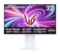 LG 32GS95UV 32-inch Ultragear OLED Gaming Monitor UHD 240Hz 0.03ms DisplayHDR True Black 400 AMD FreeSync Premium Pro NVIDIA G-Sync HDMI 2.1 DisplayPort Tilt/Height/Swivel Stand White