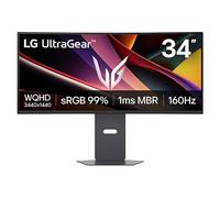 LG UltraGear G6 Gaming Monitor 34G60ZA-B (Ex urved UWQHD 1440p VA, 34 inch, 160Hz, 5ms GtG, 1ms MBR, Speakers, Multi Adjustable display, HDMI, DP, Black