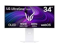 LG 34" UltraGear™ OLED Gaming Monitor, 240Hz Refresh Rate, 0.03ms (GtG) Response Time, White 34GX90SAW