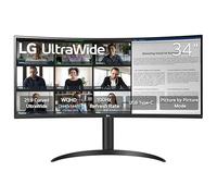 LG 34WR55QK-B 86.4 cm UltraWide WQHD (3440 x 1440) Curved Computer Monitor, 100Hz, 5ms, HDR10, Reader Mode, HDMI, DisplayPort, USB Type-C, Tilt/Height-Adjustable Stand, Black