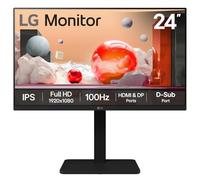 LG Electronics Monitor 24BA450, 24 Inch, FHD 1080p, 100Hz, 5ms Response Time, IPS Panel, HDMI, DisplayPort (Matt Black)
