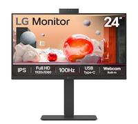 LG Monitor 24BA850 - FHD 1080p IPS 24 inch, 100Hz, Office Display, 5ms, Built-in Power/Webcam & Mic/KVM/Speakers, LAN (RJ45), USB-C, USB Hub, D-Sub, HDMI, DisplayPort, Matte Black
