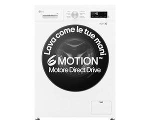 LG F4NX1009NWB Washing Machine 9 kg Front Loader Series X1, Class A, 1400 Rotations, WiFi, 6 Motion Direct Drive, Steam Wash, Allergy Care, Freestanding, Essence White