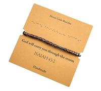 LG Gifts Ltd. Braided Morse Code Bible Verse And Christian Affirmation Bracelet | Adjustable Cotton Rope Bracelet With Plastic And Wood Beads, Christian Jewelry For Men And Women, 7.1-8.7", Wood, no