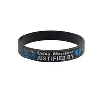 LG Gifts Ltd. Religious Black Rubber Bible Verse Faith Bracelet | Coloured Silicone Christian Wristband For Men and Women, 8 inches, Rubber Silicone, rubber band