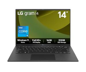 LG gram 14Z90RU - 14 Inch 2.5K IPS Ultra-Lightweight Laptop, Intel Core i5 1334U, 16GB RAM, 512GB SSD, Windows 11 Home, Black (2025)
