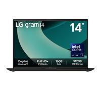 LG gram 14Z90T - 14 Inch FHD+ IPS Ultra-Lightweight Laptop, Intel Core Ultra 7 255H - EVO Edition, 16GB RAM, 512GB SSD, Windows 11 Home, gram Hybrid AI, Copilot, Black (2025)
