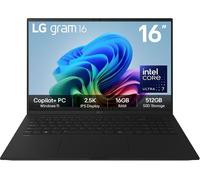 LG gram 16Z90TL - 16 Inch 2.5K IPS Ultra-Lightweight Laptop, Intel Core Ultra 7 256V 47TOPS NPU - EVO Edition, 16GB RAM, 512GB SSD, Windows 11 Home, gram Hybrid AI, Copilot+ PC, Black (2025)