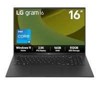 LG gram 16Z90RU - 16 Inch 2.5K IPS Ultra-Lightweight Laptop, Intel Core i5 1334U, 16GB RAM, 512GB SSD, Windows 11 Home, Black (2025)