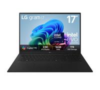 LG gram 17Z90TL - 17 Inch 2.5K IPS Ultra-Lightweight Laptop, Intel Core Ultra 7 256V 47TOPS NPU - EVO Edition, 16GB RAM, 1TB SSD, Windows 11 Home, gram Hybrid AI, Copilot+ PC, Black (2025)
