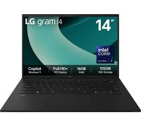 LG gram 2025 14Z90T 14 inch Ultra-Lightweight Laptop, Intel Core Ultra 7 Processor, 16GB RAM, 512GB SSD, gram hybrid AI, Copilot, Windows 11 Home (Obsidian Black)