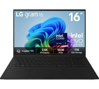 LG gram Hybrid AI 16Z90TL-G 16" Copilot+ Laptop - Intel® Core™ Ultra 7, 1TB SSD, 16 GB RAM - Obsidian Black, Black