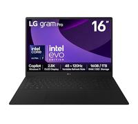 LG gram Pro 16Z90TP-K - 16 Inch 2.8K OLED 120Hz VRR, Ultra-Lightweight Laptop, Intel Core Ultra 7 255H - EVO Edition, 16GB RAM, 1TB SSD, Windows 11 Home, gram Hybrid AI, Copilot, Black (2025)