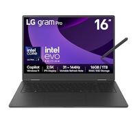LG gram Pro 2in1 16T90TP - 16 Inch 2.5K IPS Touchscreen 144Hz VRR, Ultra-Lightweight 2-in-1 Laptop, Intel Core Ultra 7 255H, 16GB RAM, 1TB SSD, Windows 11 Home, gram Hybrid AI, Copilot, Black (2025)