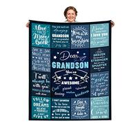 LGULDZ Grandson Gifts from Grandma - Chirstmas Gifts to Grandson from Grandma and Grandpa - Birthday Gifts for Grandson from Nana - to My Grandson Blanket from Grandma 50''x60''