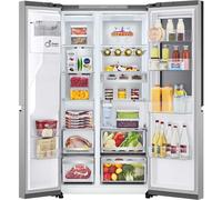LG InstaView™ GSXE90BSAD American Style Smart Fridge Freezer - Brushed Steel - D Rated