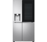 LG InstaView™ GSXE90BSAD American Style Smart Fridge Freezer - Brushed Steel - D Rated