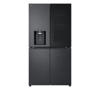 LG InstaView GMK960EV2E side-by-side refrigerator Freestanding 646 L E Black, Brushed steel