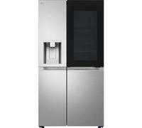 LG InstaView™ GSXE90BSAD American Style Smart Fridge Freezer - Brushed Steel