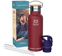 LG Luxury & Grace Stainless Steel Insulated Water Bottle 500ml Reusable Water Bottle with Straw Thermos with Neoprene Pouch Double Wall & BPA Free