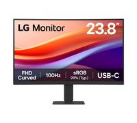 LG Monitor 24U421A - Curved FHD 1080p VA 24 inch, 100Hz, 5ms, Computer desktop display, Flicker safe & Reader Mode, USB-C, HDMI, Matte Black
