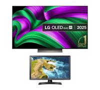 LG OLED65C56LB 65 Inch OLED evo AI C5 4K UHD HDR Smart TV with 24 Inch LED HD Ready TV Monitor Bundle