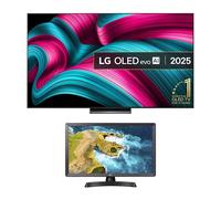 LG OLED83C54LA 83 Inch 4K OLED evo AI C5 4K UHD HDR Smart TV with 24 Inch LED HD Ready TV Monitor Bundle