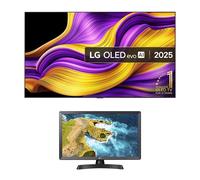LG OLED83G54LW 83 Inch OLED evo AI G5 4K UHD HDR Smart TV with 24 Inch LED HD Ready TV Monitor Bundle