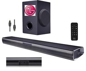 LG SQC1 Bluetooth 2.1 Channel 160W Soundbar with Wireless Subwoofer, remote and Optical connection - Black