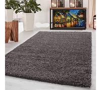 LG TRADERS LIMITED Deep Pile Anti-Skid Thick Area Shaggy Rug Non-Shed Plain Super Soft Floor Carpet For Living Room Bedroom Medium Large Hallway Runner Mat (160x230 cm, Taupe)