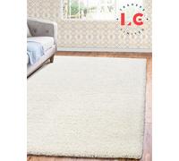 LG TRADERS LIMITED EXTRA THICK HEAVY 5CM PILE SOFT LUXURIOUS SHAGGY MODERN AREA BEDROOM HALL RUG RUNNER MAT (Cream, 160 x 230 cm)