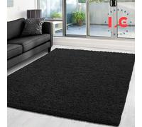 LG TRADERS LIMITED EXTRA THICK HEAVY PILE SOFT LUXURIOUS SHAGGY MODERN AREA BEDROOM HALL RUG RUNNER MAT (Black, 60 x 110 cm)