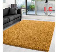 LG TRADERS LIMITED EXTRA THICK HEAVY PILE SOFT LUXURIOUS SHAGGY MODERN AREA BEDROOM HALL RUG RUNNER MAT (Gold, 80 x 150 cm)