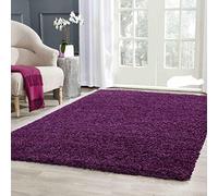 LG TRADERS LIMITED Fluffy Deep Pile Thick Area Shaggy Rug Anti-Shed/Skid Plain Soft Touch Large Medium Floor Carpet Living Room Bedrooms Hallway Runner Mat-Available in 2 Sizes (120 x 170 cm, Purple)