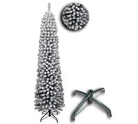 LG TRADERS LIMITED Large Snowy Slim Pencil Christmas Tree Artificial Snow Xmas Decoration Extendable 5 Ft/6 Ft/7 Ft (6 Ft)