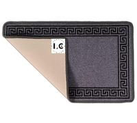 LG TRADERS LIMITED Non Slip Indoor Door Mats Small Large Door Mat Washable Rugs Kitchen Floor Mat (D.grey_cream, 67X110)