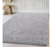 LG TRADERS LIMITED | Non Slip Shaggy Rug - Large Area Rugs For Living Room - Soft Bedroom Floor Carpet, Washable Hallway Runner (Silver, 80 x 150 cm)