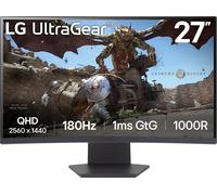 LG UltraGear™ 27" Quad HD 180Hz Curved Gaming Monitor with FreeSync - Black, Black