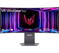 LG UltraGear™ 33.9" Wide Quad HD 240Hz OLED Curved Gaming Monitor with FreeSync Premium Pro with NVidia G-Sync - Black, Black