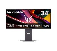LG UltraGear G6 Gaming Monitor 34G600A-B, Curved UWQHD 1440p VA, 34 inch, 160Hz, 5ms GtG, 1ms MBR, Built-in Speakers, Multi Adjustable display, HDMI, DP, Black