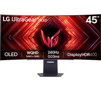 LG UltraGear™ 45" Wide Quad HD 240Hz OLED Curved Gaming Monitor with FreeSync Premium Pro with NVidia G-Sync - Black, Black