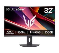 LG UltraGear G6 32G600A Gaming Monitor - Curved QHD 1440p, 34 inch, 180Hz, 1ms GtG, FreeSync, HDR10, Multi Adjustable display, HDMI, DP1.4, Black