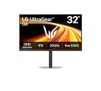 LG UltraGear™ G6 32G620B-B 32 inch QHD 200Hz IPS Gaming Monitor | HDR10, 1ms GtG, G-SYNC Compatible, FreeSync Premium, Tilt/Pivot/Height/Swivel Adjustable Stand, HDMI, DP, Black