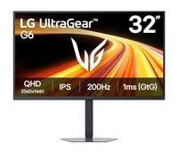 LG UltraGear™ G6 32G620B-B 32 inch QHD 200Hz IPS Gaming Monitor | HDR10, 1ms GtG, G-SYNC Compatible, FreeSync Premium, Tilt/Pivot/Height/Swivel Adjustable Stand, HDMI, DP, Black