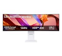 LG UltraWide 49U950A-W.AEU 49" Ultra Wide PC Monitor - Nano IPS Dual QHD (5120x1440) Resolution 5ms GtG 144Hz, DisplayHDR400, DCI-P3 98% (CIE1976), FreeSync Premium, Curved