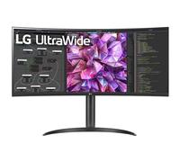 LG UltraWide PC Monitor Curved 34WQ75C, 34 Inch, 21:9 QHD 1440p, IPS Display, sRGB 99% (Typ.), HDR 10, Eye-care features, USB Type-C, RJ45 LAN, HDMI, DisplayPort, 7W Stereo Speakers, Ergonomic Design