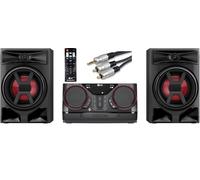 LG XBOOM CK43N 300W Bluetooth Party Hi-Fi, Double USB, AUX O/P, Multi format, Bundle includes Remote Control & Professional Phono Lead. Black