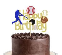 Lgaiehjc Baseball Theme Cake Topper - Sports Happy Birthday Player Cake Decoration for Sports Party Theme Decoration Supplies