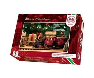 LGB 70308 Garden Railway Starter Set Christmas Train with Locomotive and Two Carriages, Outdoor Railway, G Scale