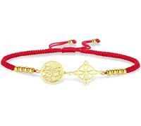 LGBBTI Adjustable Braided Witches Knot Celtic Pentagram Tetragrammaton Rope Bracelet with Pendant Name of God Protection Amulet Pagan Witchcraft Jewelry for Women Men, G-R string